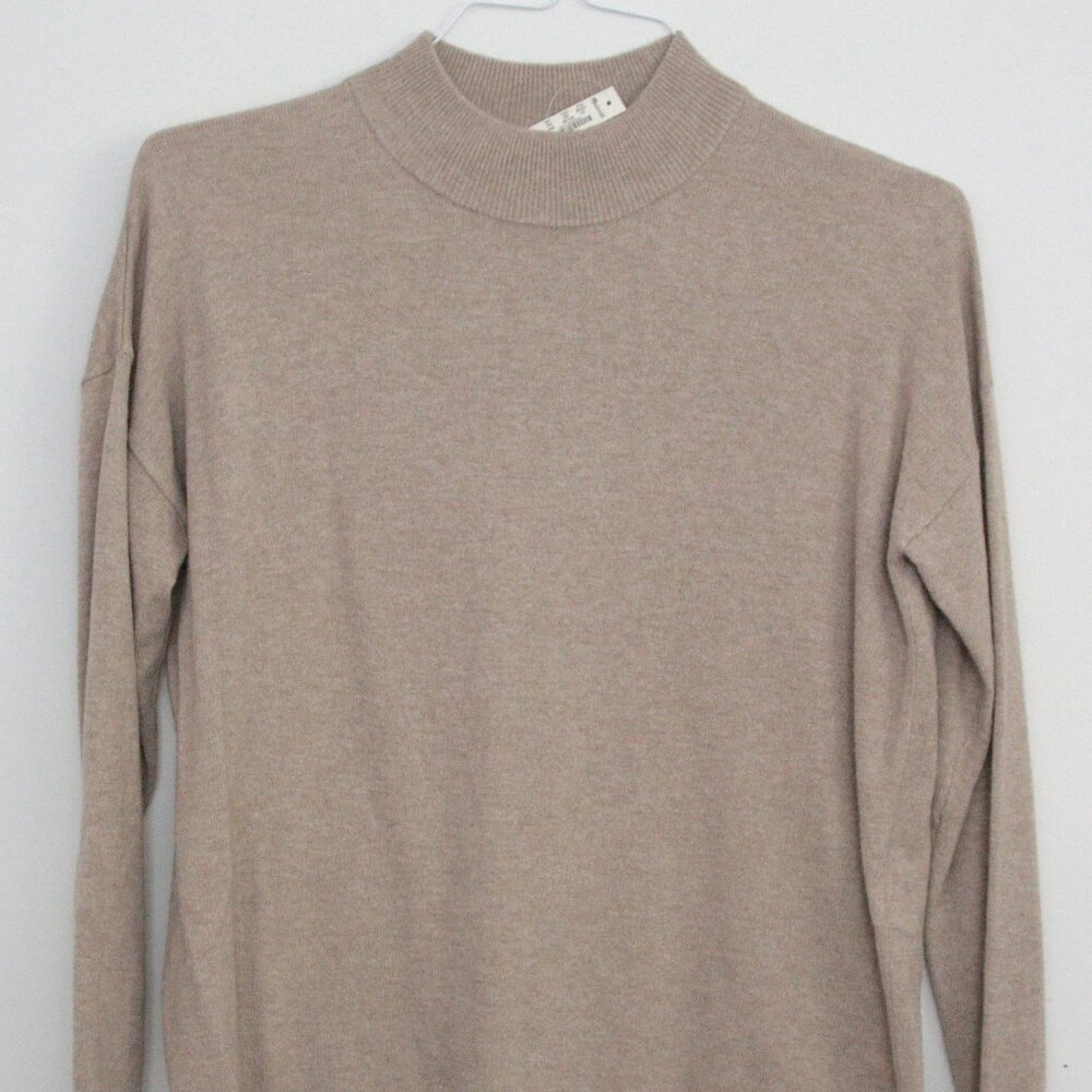 Madewell Beige Cashmere Mockneck Sweater